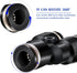 Push to Connect Fittings Kit, 120 Pcs Quick Release Pneumatic Connectors for Air Line Fittings, Black, 1/4 Inch OD