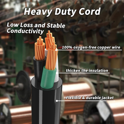 18/3 Gauge Black Coiled Extension Cord, 15 ft Indoor Waterproof Flexible 3 Prong Spiral Power Cord for Home Office