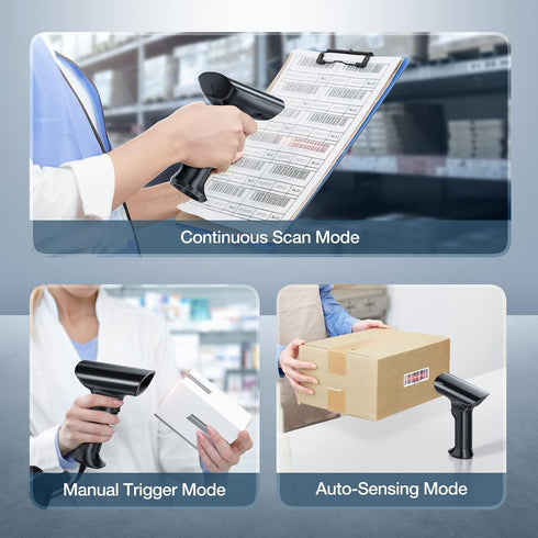 iDPRT Bluetooth 1D 2D QR Barcode Scanner, Wireless Handheld UPC EAN Reader with Dongle, Rechargeable