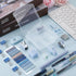 Mini Office Supply Kit, Includes Stapler, Tape Dispenser, Staple Remover, Paper Clips, Scissors, Note, Small Telescopic