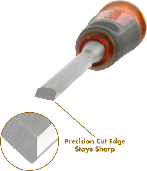 Buck Brothers 74812 3/8-Inch Pro Full Tang Wood Chisel, Beveled Edge for Carpentry and Woodworking