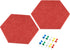 PATIKIL Hexagon Felt Board Tiles, 2 Pack Self Adhesive Wall Bulletin Pin Board with Push Pins