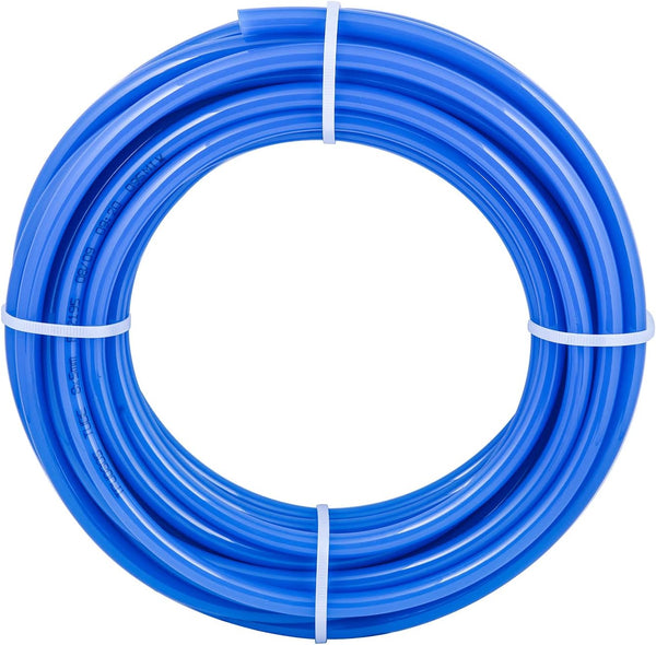 1/4" OD PU Tubing, 32.8 Feet Length Pneumatic Hose for Air Compressor or Fluid Transfer Line, Blue
