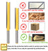Yakamoz 2Pcs Long Straight Router Bit Set, 1/4-Inch Shank, Double Flute Wood Milling Cutter, 2" & 3" Cutting Height