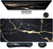 Bloss Gaming Mouse Pad Set, Non-Slip Desk Pad + Keyboard Wrist Rest + Mouse Wrist Support + Cup Coaster, Black Marble
