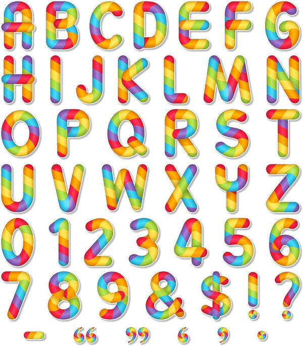 Faccito 176 Pcs Colorful 4.3 Inch Bulletin Board Letters, Large Alphabet Numbers Symbol Cutouts for Classroom Decor