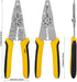 KATA 8 Inch Wire Cutter Wire Stripper, Cutting for 10-20 AWG Solid Wire and 12-22 AWG Stranded Wire, Wire Stripper Crimper Crimping Tool for Electrican, TPR Material Dual Color Handle, Yellow