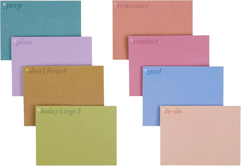Erin Condren Planning Sticky Notes 8-Pack, Colorful Sticky Notes Set with Functional Headers, Office Supplies