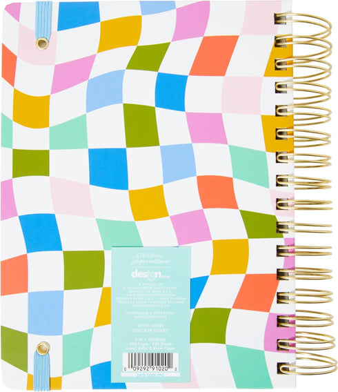 C.R. Gibson Signature Checkerboard Twin Wire Journal, 8.5" x 8.5", 480 Pages, Blank, Dot Grid, Lined
