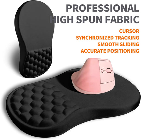 Armanza 11.8x7.9 Ergonomic Joint Wrist Support Mouse Pad with Memory Foam Cushion Massage Bump, Carpal Tunnel Pain