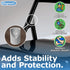 8 7/8 Inch Gray Folding Chair V-Tip Stabilizer Caps, ID - Heavy Duty Nylon End Caps, Non-Marring Round Top of Leg