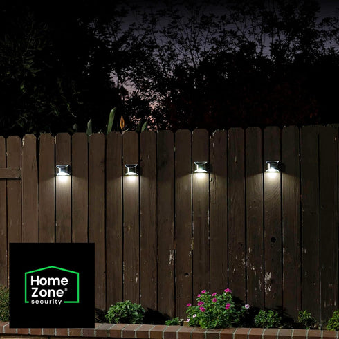 (4-Pack) (ELJ9533V) Home Zone Security Solar Wall Lights - Decorative Outdoor Solar Fence Post and Step Lights