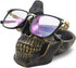 VIPbuy Skull Glasses Holder Stand with Storage Tray Novelty Eyeglass Holder Rack for Nightstand, Resin Skull Head