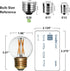 Vintage Non-Dimmable LED Bulbs, 6 Pack, G50 G16.5, 40W Equivalent, Soft Warm White 2700K, E26 Clear Glass