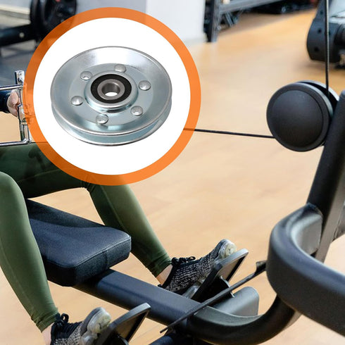 BQLZR 73x10mm Silver Iron Bearing Steel Cable Pulley, V-Shape Wheel Bearing Idler for Gym Equipment