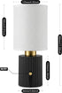 Dimmable Modern Cordless Table Lamp - Rechargeable Battery Operated Desk Lamp with Touch Control, Small Bedside Lamps