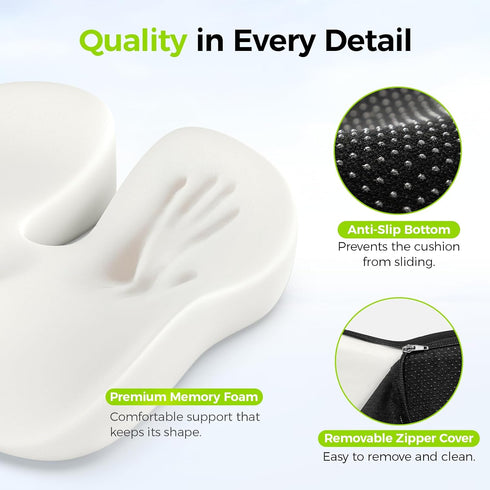 Tailbone AUVON Gel Seat Cushion for Office Chairs, Ergonomic Memory Foam Chair Cushions for Long-Sitting Support