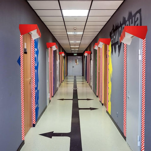 TaoBary 4 Pcs 3D Awning Wall Decorations and 59 ft Bulletin Board Borders Trim for Graduation School Classroom