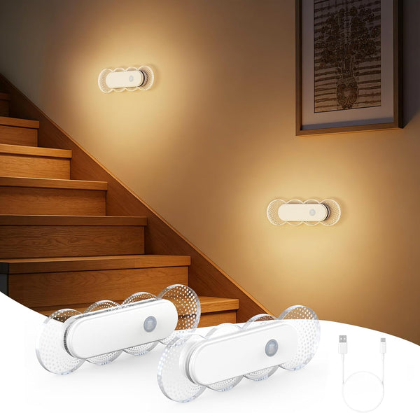 Kitloo Rechargeable Motion Sensor Night Light, Battery Operated LED Night Light for