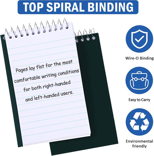 Teling 50 Pieces Spiral Memo Pads Bulk, 3 x 5 Inch Small Note Pads for School Office Home Supplies