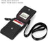 Black Genuine Leather Badge Holder with Zipper, RFID Keychain Wallet Neck Lanyards and Swivel Hook for Card/Coin/Cash