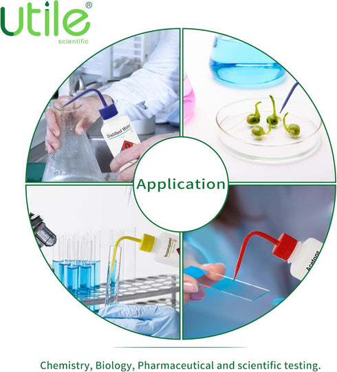 Utile 4pcs Vol. 17oz (500ml) Acetone Wash Bottles Narrow Mouth Safety Squeeze Bottle