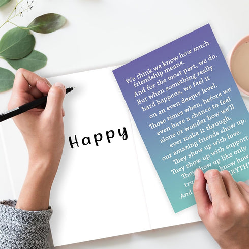 Duomeiji Thank You Card for Friend, Cute Appreciation Card for Kindest Person, Grateful for You, Heartfelt Thank You