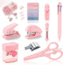 Pink Mini Office Supply Kit, Mini School Supplies Set, Includes Mini Stapler, Scissor, Paper Clips