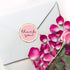 Chic Gold Thank You Labels, Round Pink Adhesive Stickers, 1.4 Inch, 500 Pack