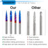 20 Set, 1/8" Hakkin Pcs Carbide Rotary Burrs End Mill CNC Router Bit, Shank Nano Blue Coating Ball Nose End Mill