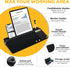 Desktop Glass Whiteboard with Calculator, Black Dry Erase Board Surface, Desk Organizers with Accessories