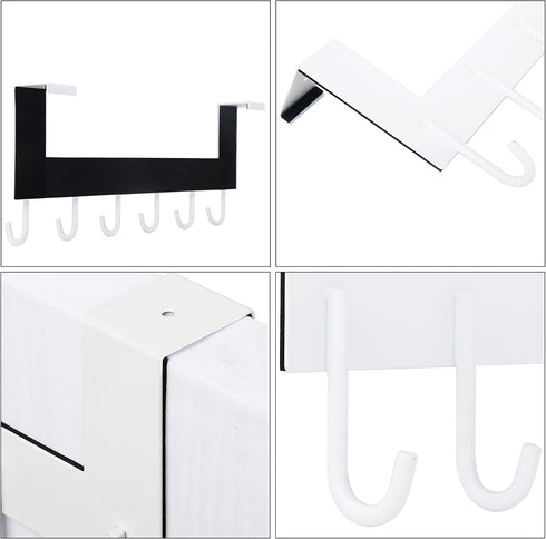 WEBI Over The Door Hook - Towel Rack and Coat Hanger for Bathroom, 2 Packs, White