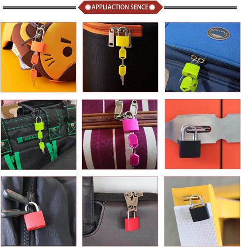 Yinpecly 22.5mm Padlock Body, ABS Shell, Keyed Alike Zinc Alloy Lock for Home, Suitcases, Toolbox, Red 1PCS