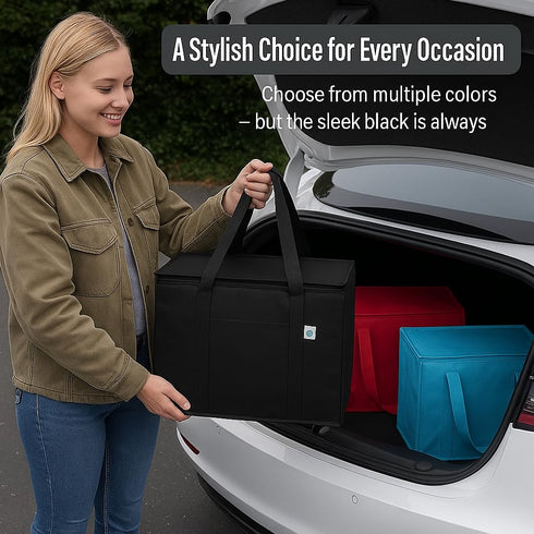 4-Pack musbus insulated trunk organizer car cooler bag Food Insulated Grocery shopping bags, Black