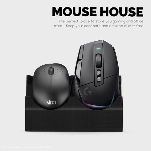 BRAINWAVZ Desktop Dual PC Mouse Stand Holder - Suitable for Gaming & Office Mice, Organize Your Work Space