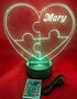 16 Puzzle Piece Autism Heart Night Light Up Lamp LED Stand Engraved Table Lamp Custom Engraved Room Decor Featuring
