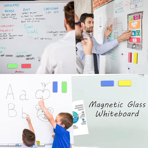 OWLKELA 4 Pack Magnetic Dry Erase Erasers, Assorted White Board Erasers for Classroom and Office