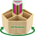 Bamboo Art Supply Organizer, Rotating Holder for 350+ Pencils, Desktop Storage Caddy for Classroom