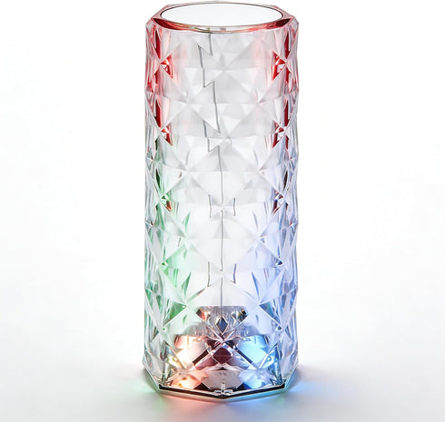 Can Switch 16 Colors Artificial Crystal Table Lamp, RGB Color Changing Rose