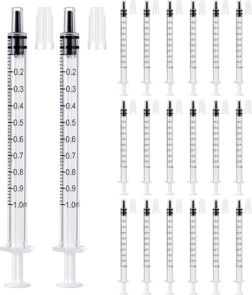 20 Pcs Syringe with Cap, Plastic Dispensing Syringes for Liquid Measurement, Multifunction Lab Utensils for Feeding