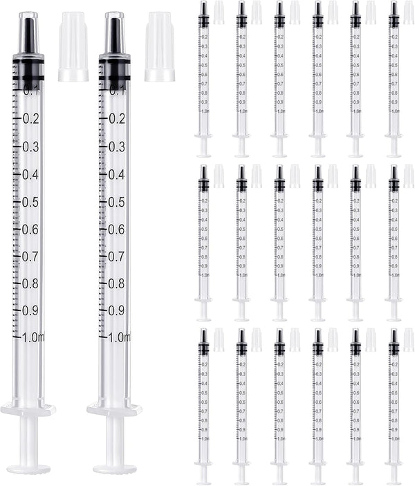 20 Pcs Syringe with Cap, Plastic Dispensing Syringes for Liquid Measurement, Multifunction Lab Utensils for Feeding