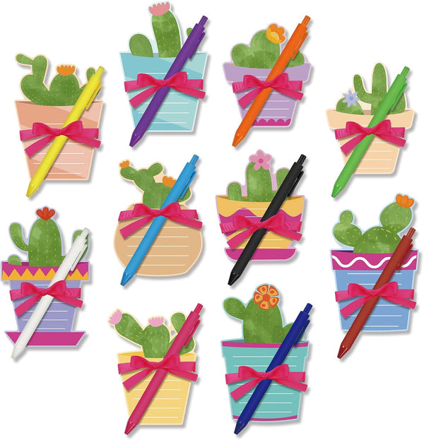 Cactus Sticky Notes with Cactus Pen, Cute Cactus Notepads Set, Fun Cactus Gifts, Self Adhesive