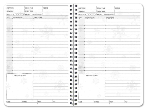 BookFactory Holiday Recipe Book/My Favorite Holiday Recipes/Fill in Recipe Journal, 100 Pages, 6" x 9"