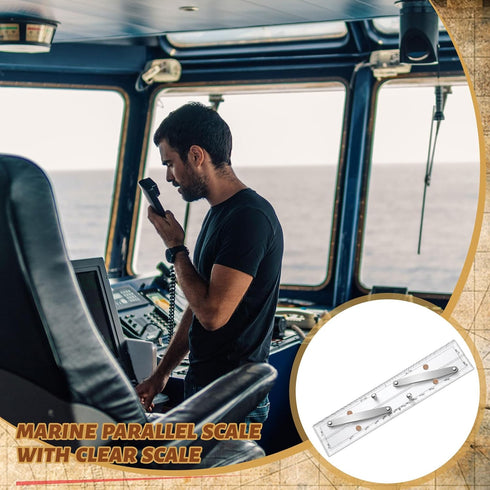 Saysurey Drawing(12 Inch) Parallel Ruler Marine Navigation Tool with Clear Scales Parallel Ruler with Brushed Aluminum