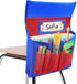 School Seat Chair with Storage Pocket Organizer, Multiple Pockets for Home, Classroom, Preschool (Red+Blue)