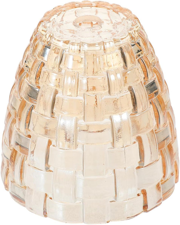 Housoutil Aromatherapy Table Lamp Shade Glass Candle Cover 3.54X3.54X3.34In Multi-Functional Candle Holder