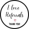 Mobiusea Creation I Love Referrals Stickers Roll | Thank You | 1.5 inch | Waterproof | 500 Labels for Realtor Supplies,