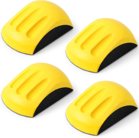 4 Pcs 5 Inch Hook and Loop Hand Sanding Block - Mouse Sander for Wood, Furniture Restoration, and Automotive