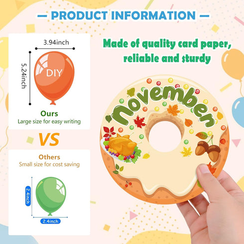 Donut Happy Birthday Bulletin Board Set, Let's Celebrate Happy Birthday Balloon Donut Accents for Classrooms