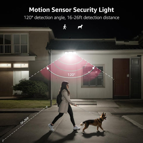 WL5000 3 270 IP65 Lepro Solar Lights for Outside, Motion Activated Security Lights, Separate Solar Panel, Adjustable